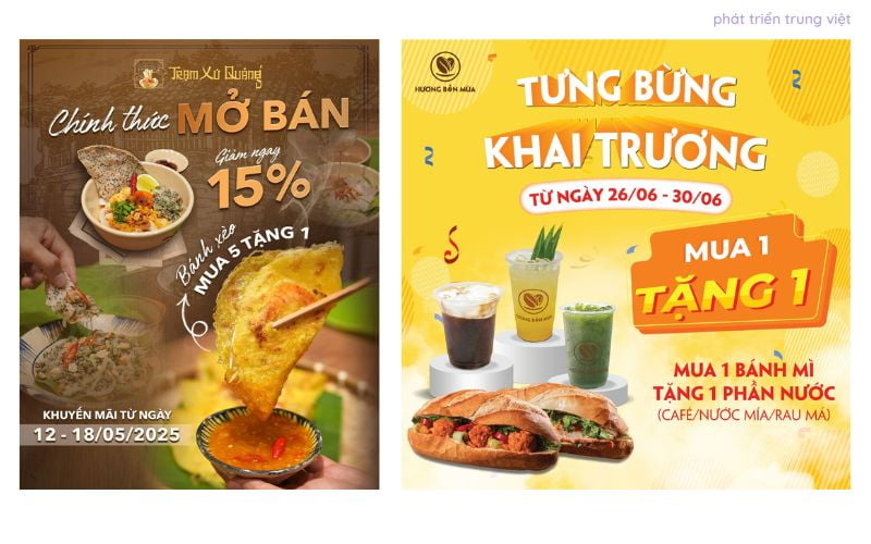 Mẫu banner khai trương quán ăn